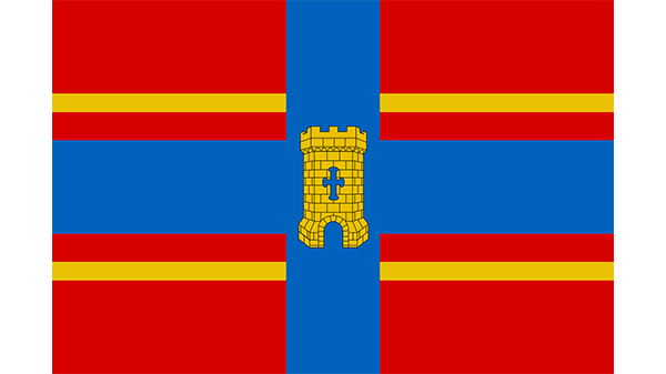 Vlag gemeente Coevorden - in kleur op transparante achtergrond - 600 * 337 pixels 